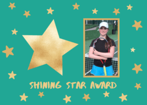 Shining Star Award at Elly Shearman Tennis Coaching